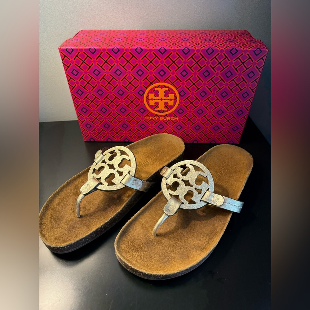 Tory Burch Spark Gold Metallic Sandals